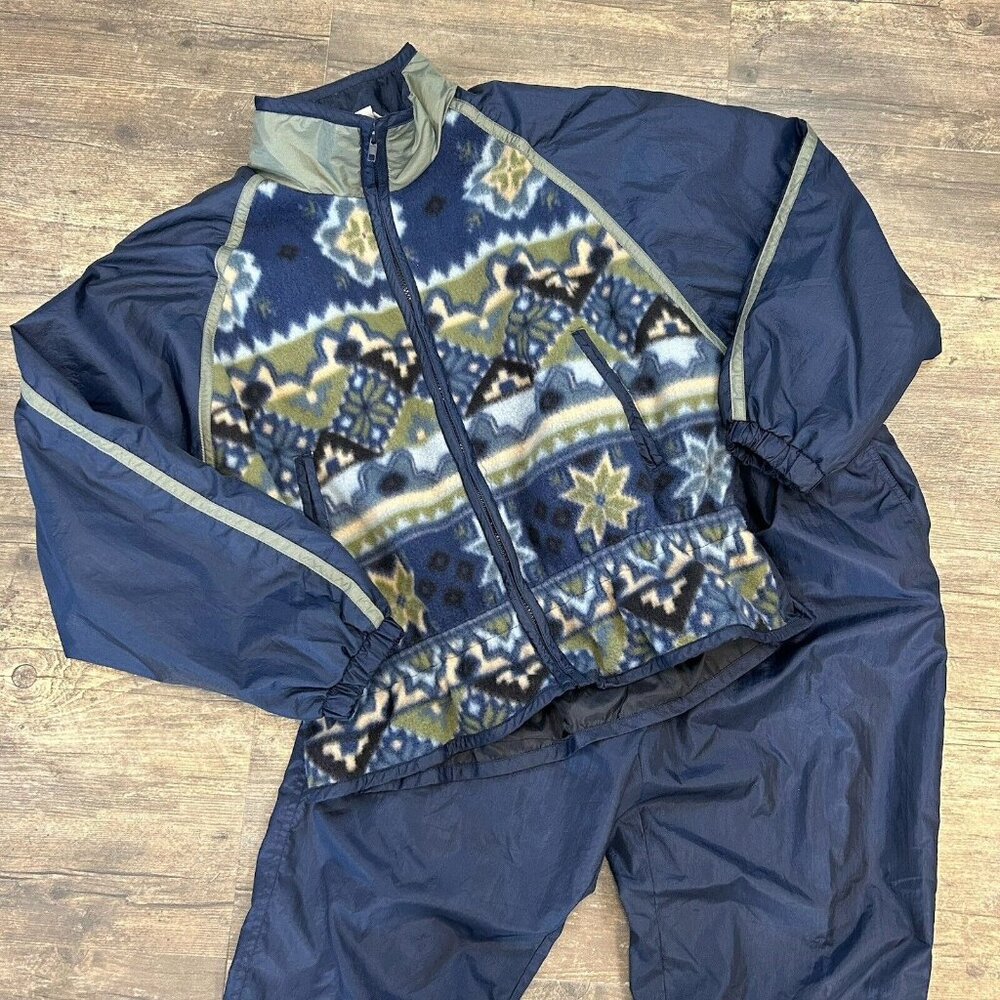 Vintage Athletic Works Women Track Suit Windbreaker Size Medium Fleece Front
